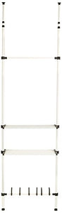 Mind Reader Clothing Garment Rack and Shoes Rack, 2 Shelves Organizer, Commerical, White