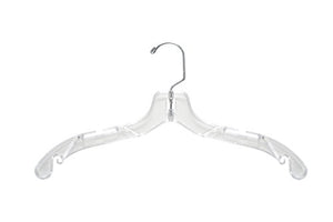 NAHANCO 505 Plastic Dress Hanger, Middle Heavy Weight, 17", Clear (Pack of 100)