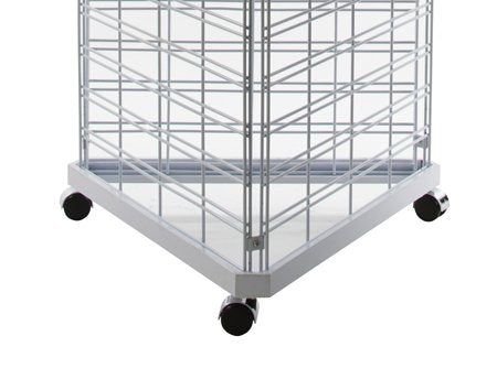 Only Garment Racks #1945W White Triangle Base Triangle Base for Grid with Casters, White