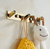 Storage organizer kaileyouxiangongsi golden bathroom towel rail rack with 3 hooks wall mount brass polished chrome