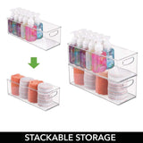 Online shopping mdesign storage bins with built in handles for organizing hand soaps body wash shampoos lotion conditioners hand towels hair accessories body spray mouthwash 16 long 8 pack clear