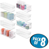 Order now mdesign storage bins with built in handles for organizing hand soaps body wash shampoos lotion conditioners hand towels hair accessories body spray mouthwash 16 long 8 pack clear