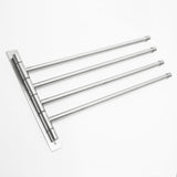Heavy duty swivel towel rack stainless steel swing out towel bar space saving swinging towel bar for bathroom wall mounted towel holder organizer with 4 arms easy to install brushed finish 17x10