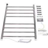 Top rated 24 x 30 wall mount stainless steel polished towel warmer drying rack w 8 bar horizontal pipe