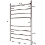 The best 24 x 30 wall mount stainless steel polished towel warmer drying rack w 8 bar horizontal pipe