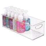 Latest mdesign storage bins with built in handles for organizing hand soaps body wash shampoos lotion conditioners hand towels hair accessories body spray mouthwash 16 long 8 pack clear