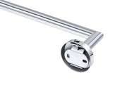 Great qt home decor single towel bar w round base 24 inches luxurious modern shiny polished finish made from stainless steel water rust proof wall mounted easy to install