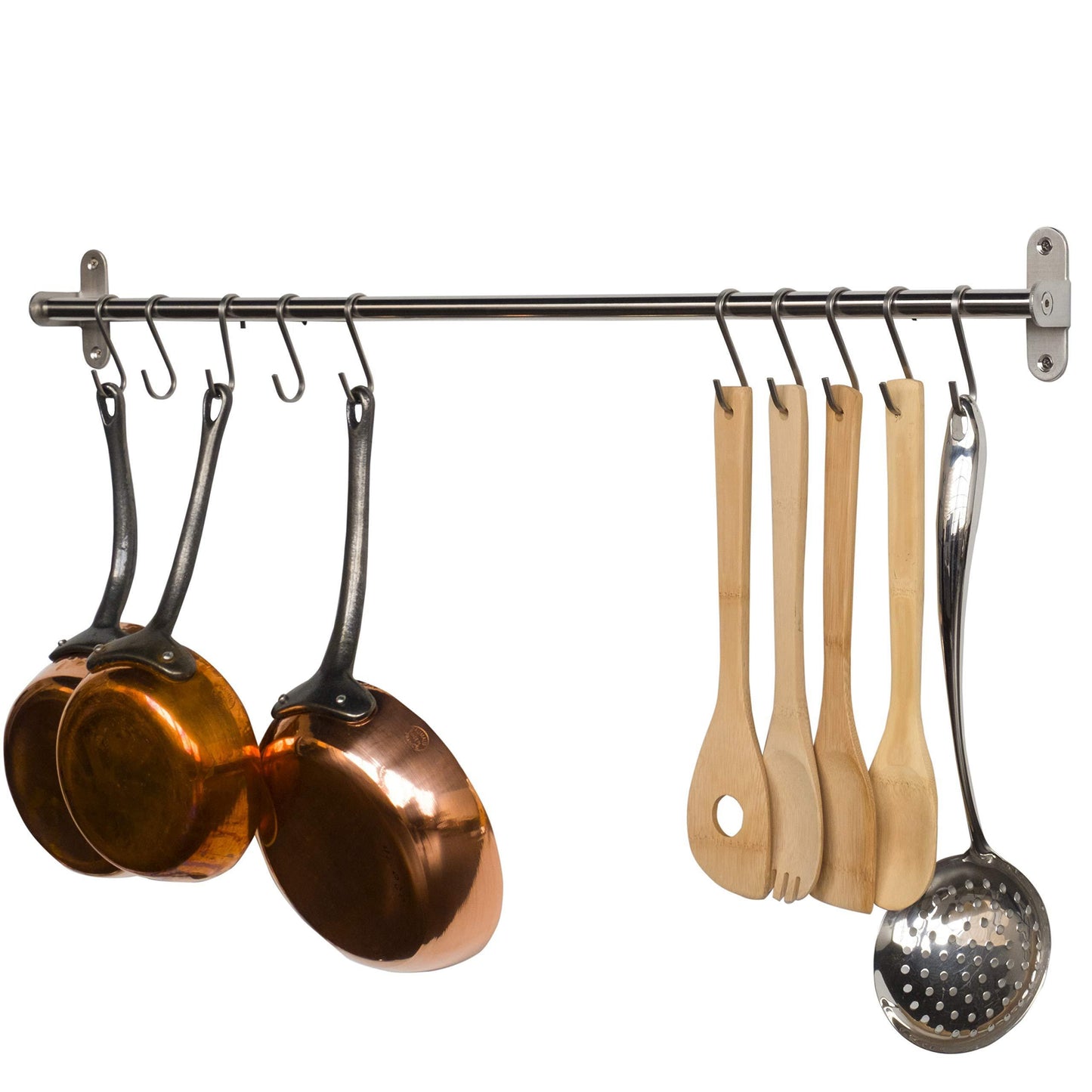 Best seller wallniture kitchen wall mount rail towel bar rack with hooks stainless steel 31 5 inch set of 2