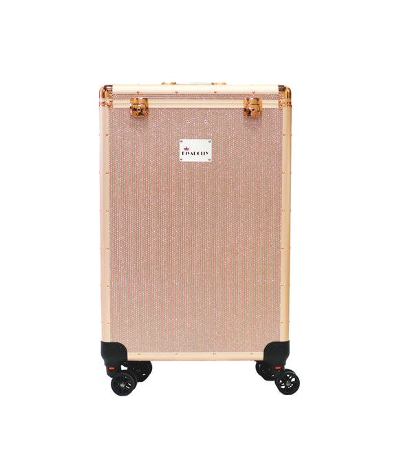 Rose Gold Crystal DivaDolly | Rolling Dance Bag Alternative with a Wardrobe Rack
