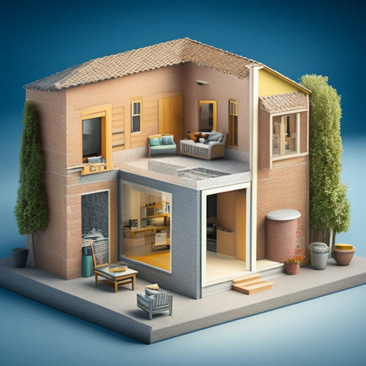 An illustration of a cutaway house with various blocks and materials exposed, showcasing a mix of modern and traditional block types, such as concrete, brick, and insulated concrete forms.