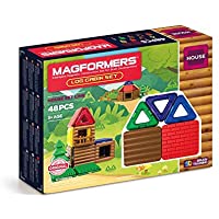 48-Pieces Magformers Log Cabin Educational Magnetic Tiles Building Set only $29.99
