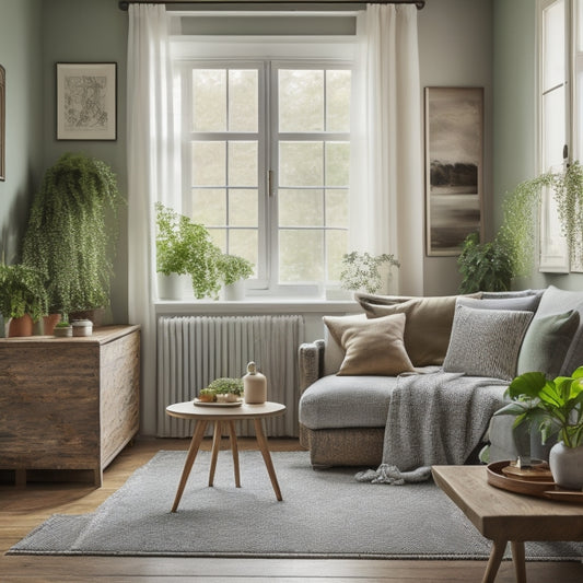 A cozy, cluttered small home interior with worn furniture and outdated decor transforms into a modern, minimalist space with sleek lines, natural light, and a fresh color palette.