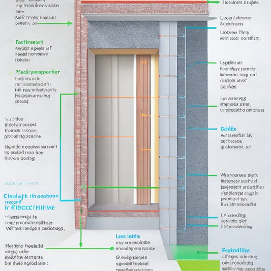 A cutaway illustration of an exterior wall, showcasing various layers (drywall, insulation, vapor barrier, and exterior cladding) with arrows and dashed lines indicating areas to inspect for damage, gaps, and signs of wear.