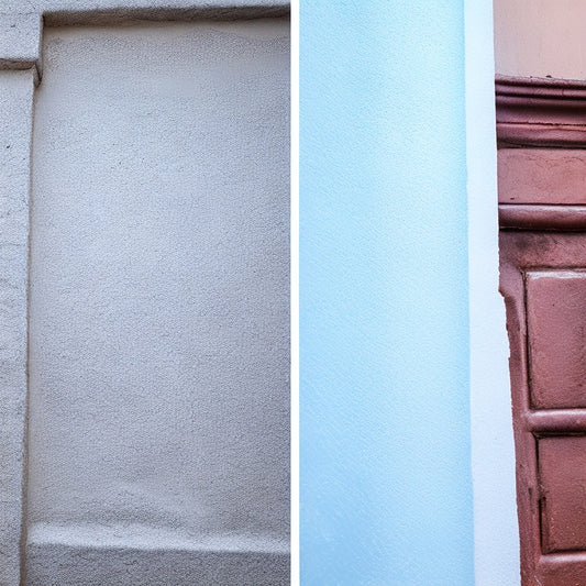 An image depicting a renovated wall with various bonding agents applied, showing a before-and-after comparison with cracks, peeling paint, and damaged surfaces versus smooth, strong, and durable finishes.