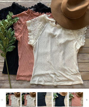 Lace Sleeve Blouse | FREE SHIPPING for $19.99 (was $38.99) 2 days only.