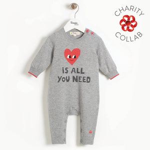IMMY - Baby LOVE IS ALL YOU NEED Playsuit - GREY