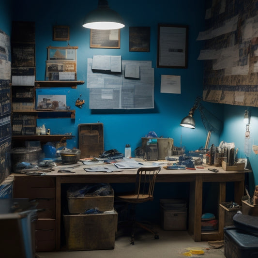 A cluttered, dimly lit room with scattered tools, paint swatches, and blueprints, transformed into a bright, organized space with labeled folders, a whiteboard, and a project schedule on the wall.