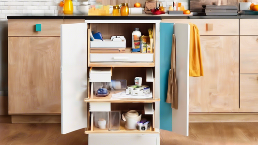 **DALL-E Prompt:**

Create a visually appealing image that showcases innovative and practical storage solutions for maximizing space in a compact cabinet. The design should incorporate adjustable shel