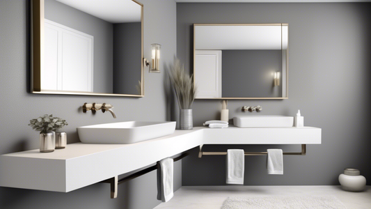 Sure, here is a DALL-E prompt for an image that relates to the article title: Double Towel Bar Elegance:

**A double towel bar mounted on a light gray wall with a white towel on one side and a gray to