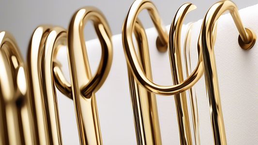 A close-up image of a variety of solid brass towel bars in different styles, showcasing their beauty and durability.