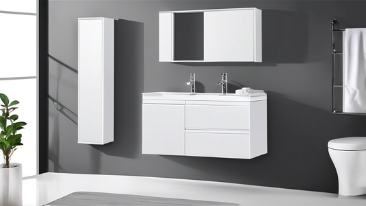A sleek and modern bathroom cabinet from Costway, featuring a glossy white finish, ample storage space, and a convenient mirror for a stylish and functional bathroom organization.