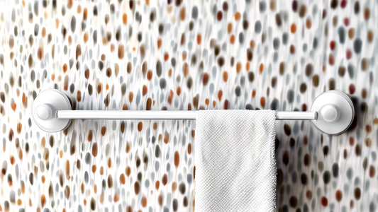 A white plastic towel bar mounted on a wall. The towel bar is simple and elegant. It is the perfect addition to any bathroom.