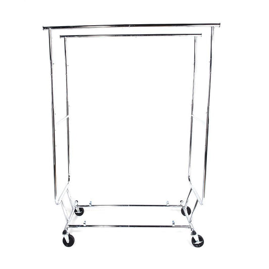 Heavy Duty Steel Double-bar Garment Rack Hanger Silver