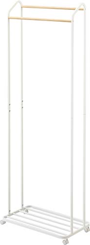 YAMAZAKI home Tower Rolling Garment Rack WH Space saving One Size White