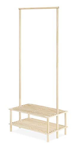 Whitmor Wood Shelves Garment Rack, Natural