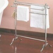 Top valsan 53515es satin nickel essentials free standing floor double towel holder