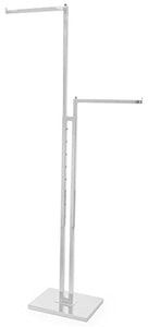 Displays2go Clothing Rack with 2 Adjustable Arms, Adjusts from 48 to 72-Inch, Chrome Steel