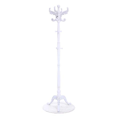 TIANTA- European Solid Wood Clothing Racks Racks Hangers Bedroom Hangers Fashion Simple Clothes Racks Hanging Clothes Racks Home Furnishing (Color : White)