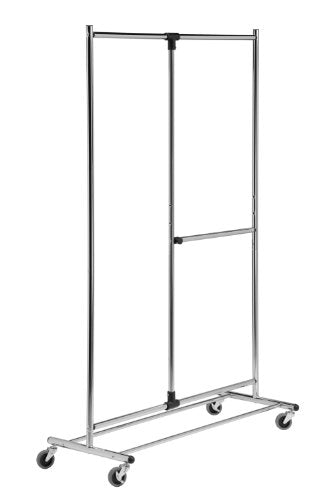 Honey-Can-Do GAR-01702 Dual Bar Adjustable Garment Rack, Chrome, 80-Inch