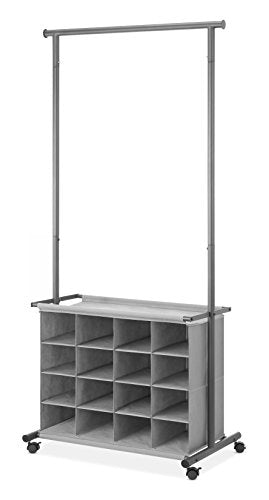 Whitmor 16-Cubby, Gray Garment Rack