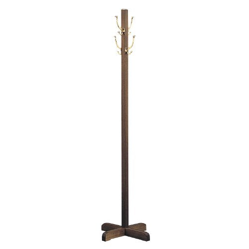 Quartet Solid Wood Costumer, Freestanding, 70 Inch, 4 Hooks, Walnut Finish (2013)