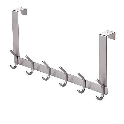 Cheap yumore door hanger stainless steel heavy duty over the door hook for coats robes hats clothes towels hanging towel rack organizer easy install space saving bathroom hooks
