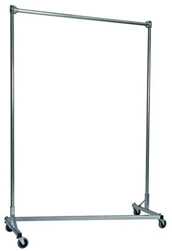 Heavy Duty Z-Rack Garment Rack w 5 ft. Single Rail in Silver