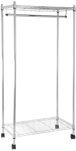Amazonbasics Garment Rack AmazonBasics Garment Hanging Rolling Rack with Top and Bottom Shelves ...