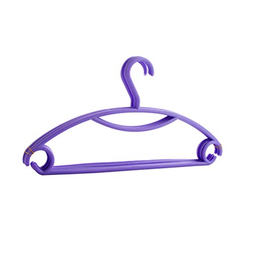 OUNONA 50PCS Plastic Hangers Anti-Skid Garment Clothes Hangers (Purple)