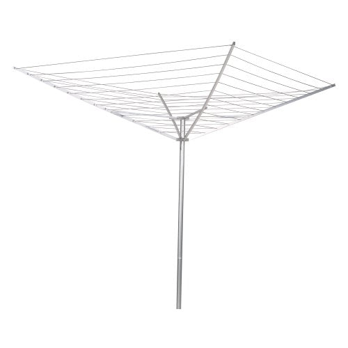 Household Essentials 17120-1 Rotary Outdoor Umbrella Drying Rack | Aluminum Arms and Steel Post | 12-Lines with 165 ft. Clothesline
