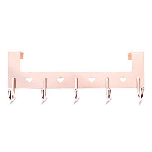 Best seller  gulevy rose gold over the door hook organizer rack 5 hook over door hanger hook heavy duty towel hook set robe hook set clothes hanger rack rose gold