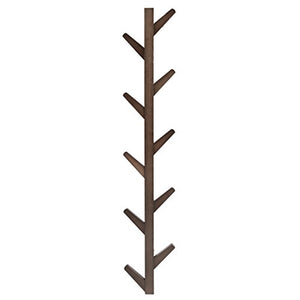 MyGift Tree Branch Design 10 Hook Bamboo Wood Wall-Mounted Coat Hat Rack, Brown