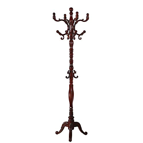 MEIDUO Coat Rack Stand, Entryway Standing Coat Clothes Tree Coat Hanger Coat Hooks for Jacket,Hat,Purse,Scarves,Handbags,Umbrella 3 Colors (Color : Antique Color)