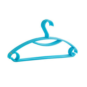OUNONA 50PCS Plastic Hangers Anti-Skid Garment Clothes Hangers (Blue)