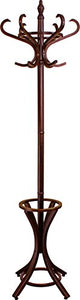 Headbourne 8000 Floor Standing Hat and Coat Rack with Umbrella Stand, Wood with Dark Walnut Paint Finish