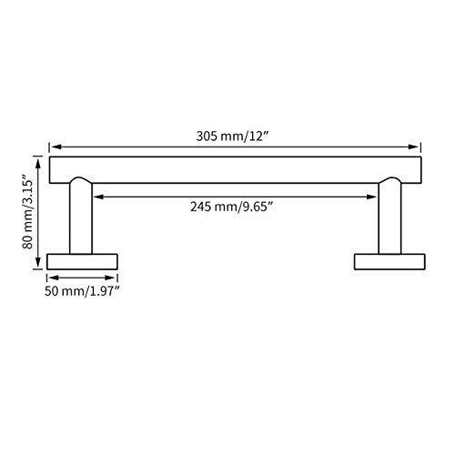 Storage hoooh bath towel bar 12 inch stainless steel towel rack for bathroom kitchen towel holder wall mount brushed finish a100l30 bn