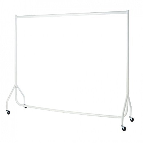 The Shopfitting Shop Heavy Duty White Clothes Rail 6 ft Long x 5 ft High Garment Storage Rack 32mm Steel Tube