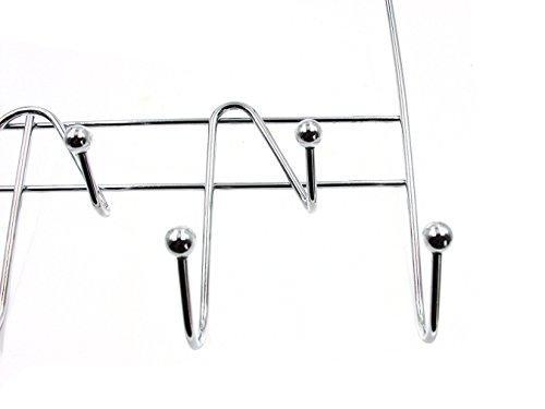 Storage esylife hooks over the door hook organizer rack hanging towel rack over door 9 hooks chrome finish