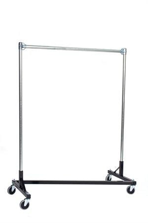 48 in. Single Rail Heavy Duty Z-Rack Garment Rack in Black