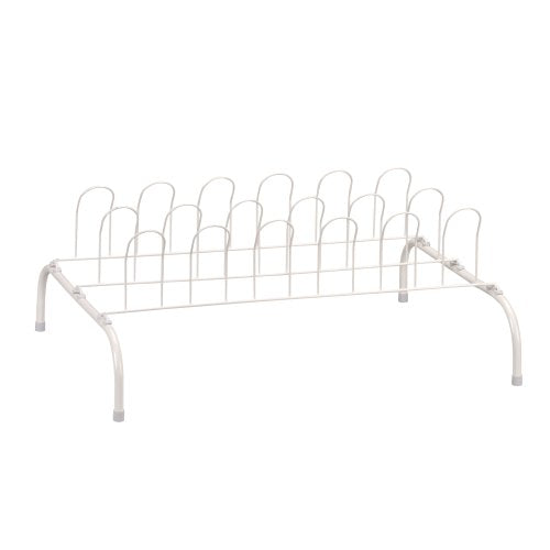 Household Essentials 9-Pair Wire Shoe Rack, White
